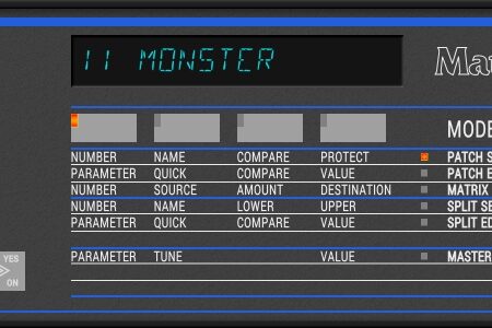 Interface de Matriq-Six : afficheur, pavé numérique, curseur de volume et sélection des modes du Matrix 6R